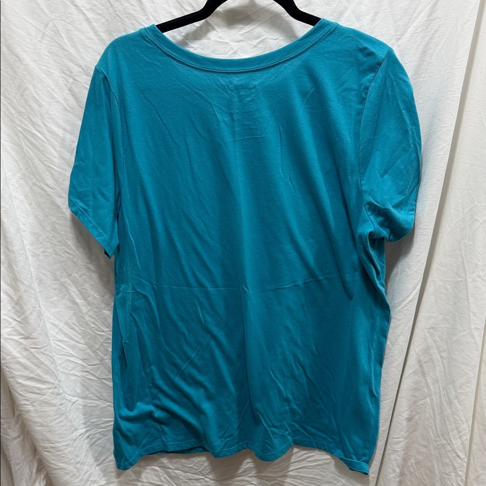 Torrid Vibrant Teal Short Sleeve Women's Tee - Picture 3 of 3